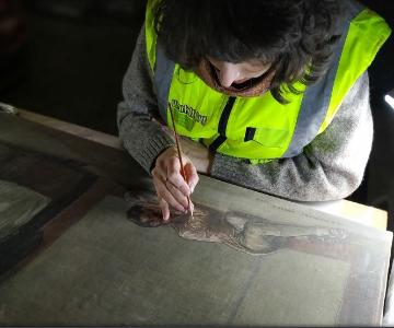 Conservation Treatment on Haswell Miller’s Painting 'The Barred Door'